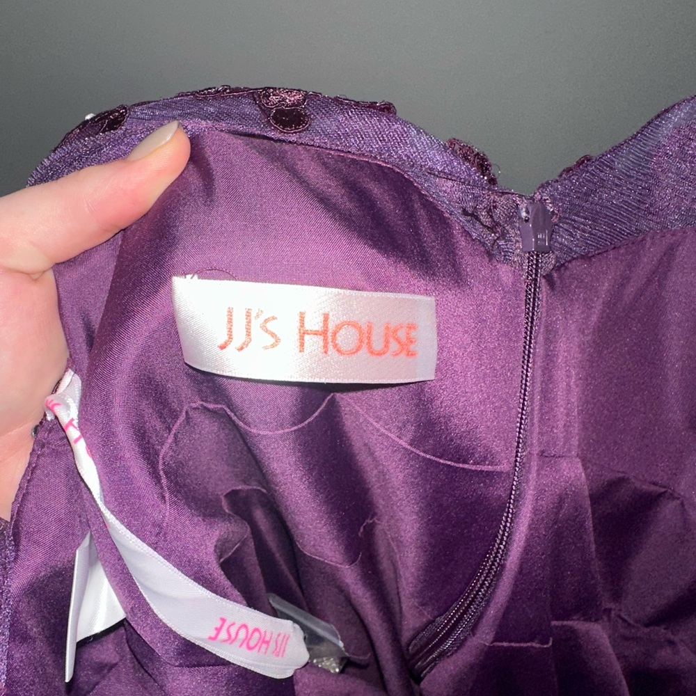 JJs House Deep Purple Grape Maxi Chiffon Dress Evening Gown size 8 - Picture 10 of 10